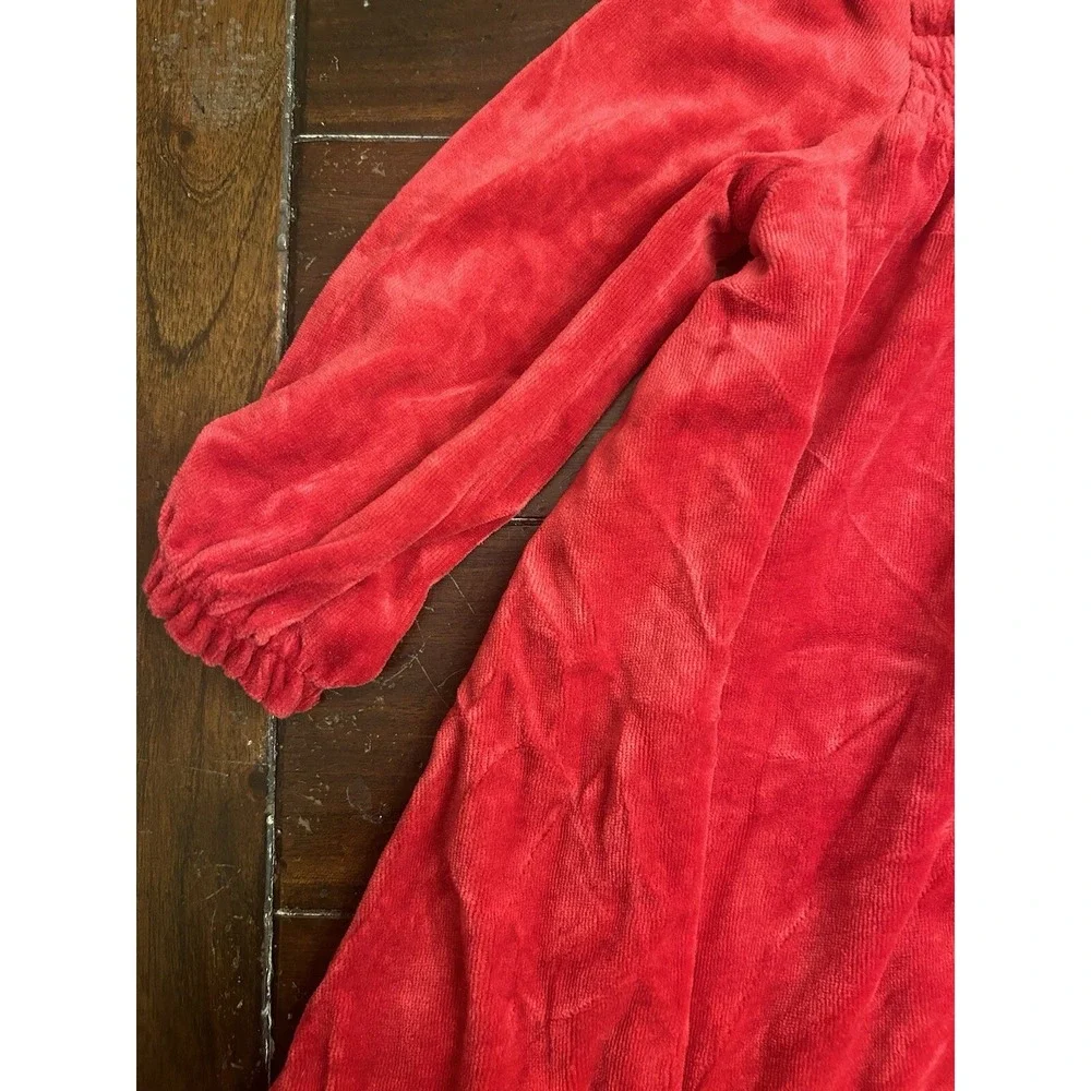 Ralph Lauren Red Velour Special Occasion Long Sleeve Dress 18 Months